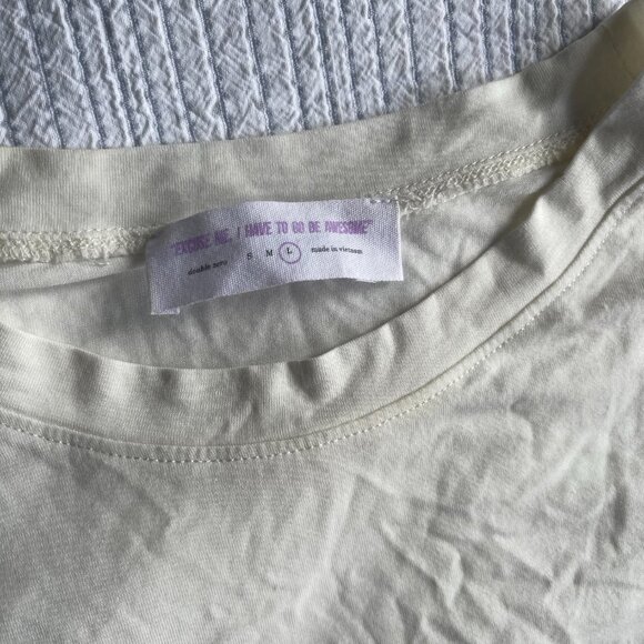 Excuse Me, I Have To Go Be Awesome Cream Bodysuit - Picture 2 of 3